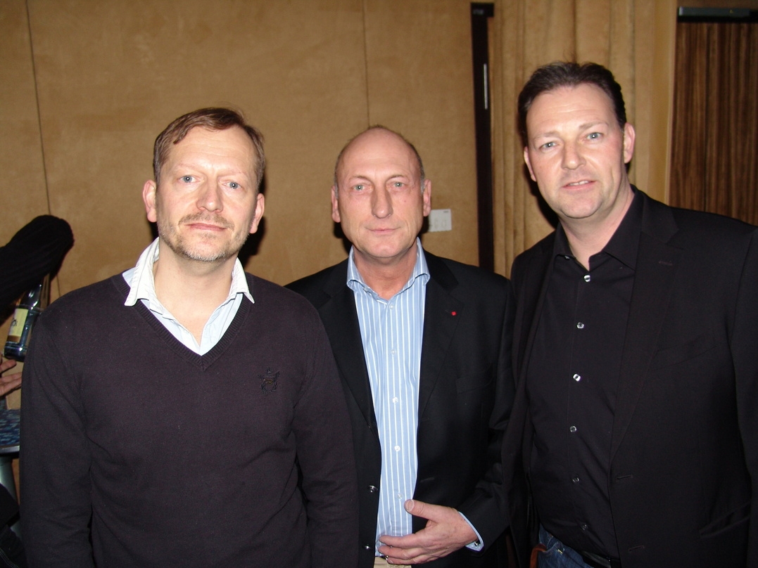 Das Gastgeber-Team im Hamburger Hotel East: Oliver Schneider, Horst Soltysiak und Roman Schmuki