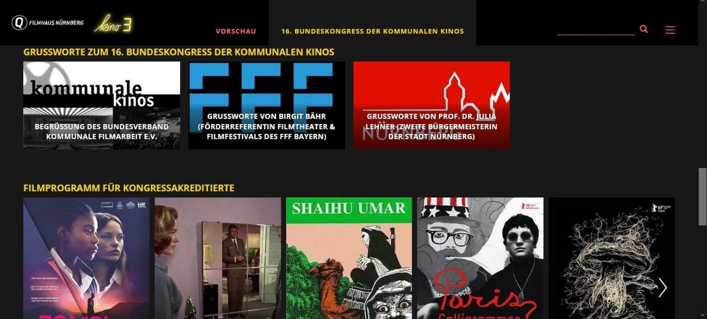 Das kino3 des Filmhaus Nürnberg ist virtueller Gastgeber des Bundeskongresses der Kommunalen Kinos