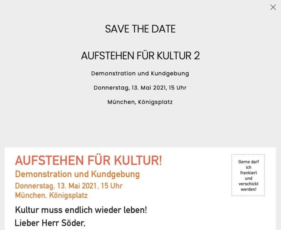 Demo angekündigt: die Initiative Aufstehen für die Kunst will am 13. Mai auf den Münchner Königsplatz ziehen
