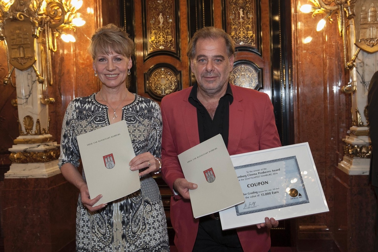 Die Gewinner des Hamburger Produzentenpreis 2014: Iris Kiefer und Daniel Zuta