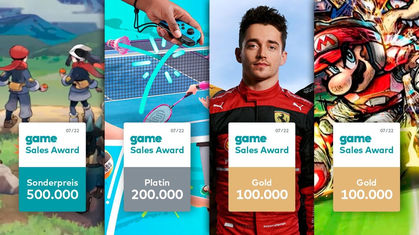 Der game-Verband verlieh vier Sales Awards im Juli 2022.