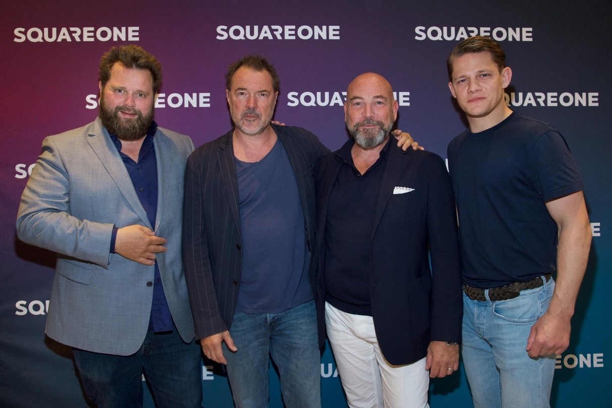 Feierten 20 Jahre SquareOne (v.l.n.r.): Antoine Monot, Sebastian Koch, Al Munteanu und Max von der Groeben