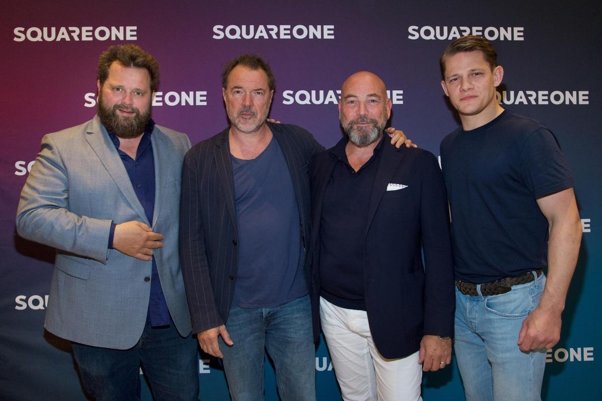 Feierten 20 Jahre SquareOne (v.l.n.r.): Antoine Monot, Sebastian Koch, Al Munteanu und Max von der Groeben 