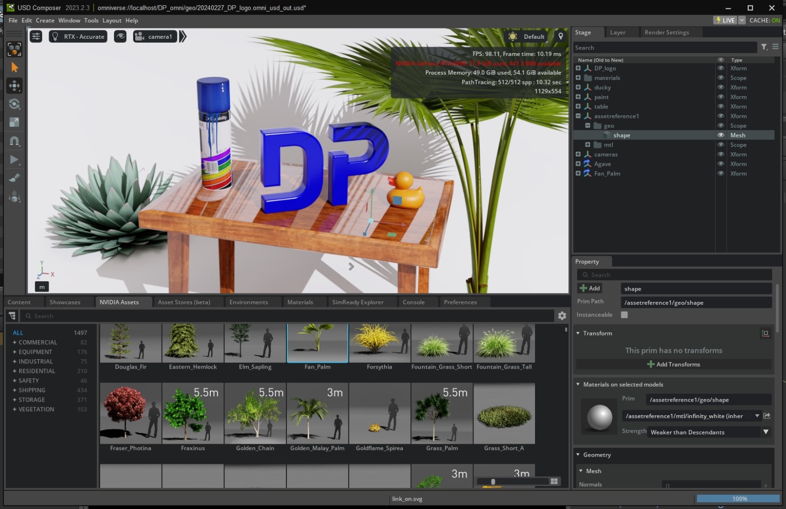 Ich habe noch eine Palme und eine Aloe – Pflanze dazu
gestellt in Omnisphere. Irgendwas war ja da, dass jetzt jeder mehrere Pflanzen haben kann.