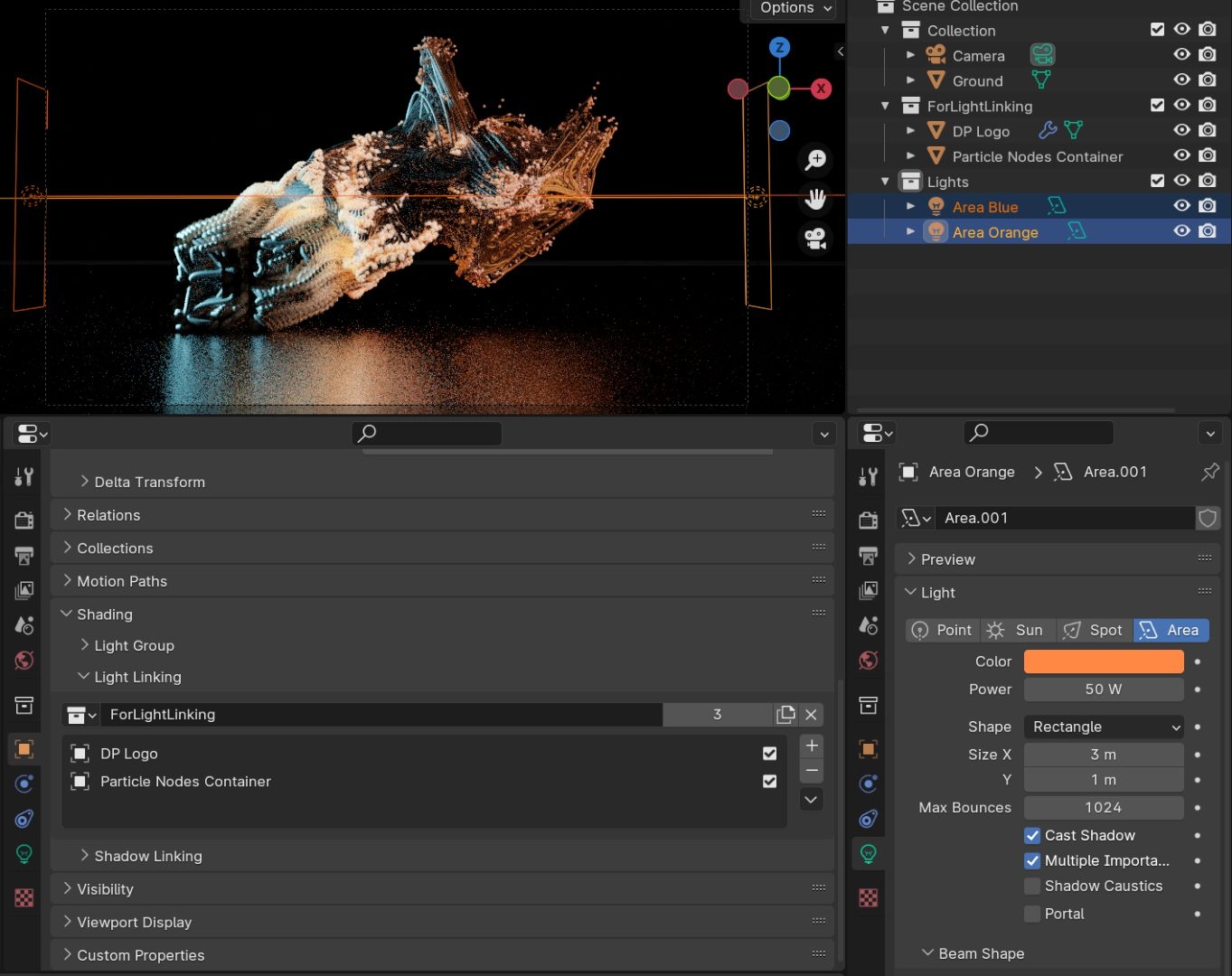 Light Linking befindet sich etwas versteckt im Shading Panel in den Object Properties.