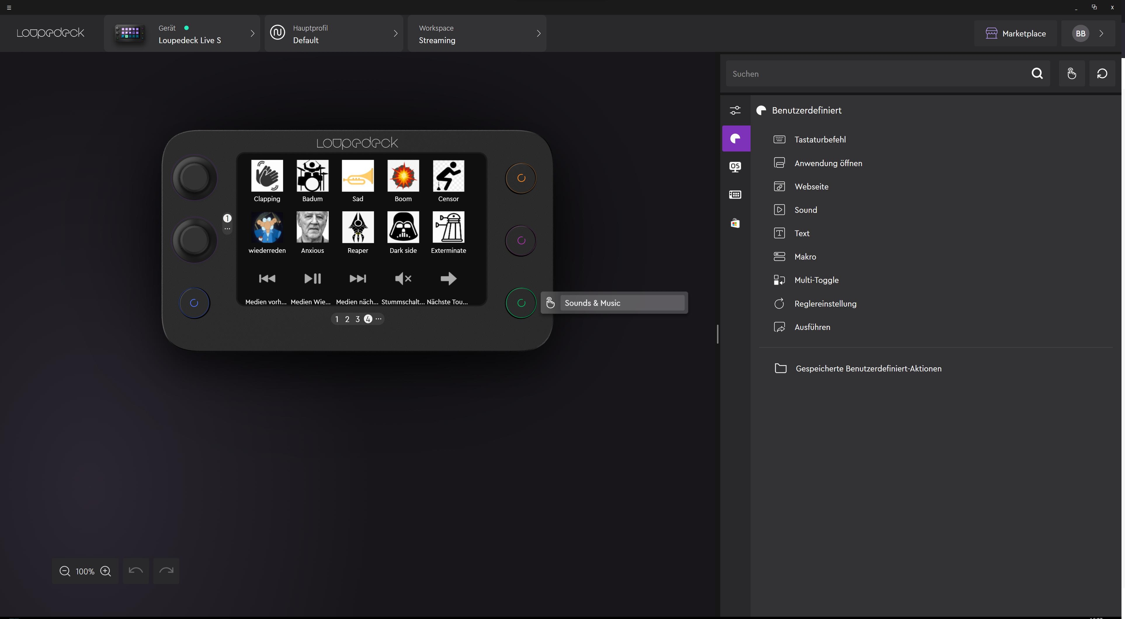 Die Loupedeck-Software im Überblick
