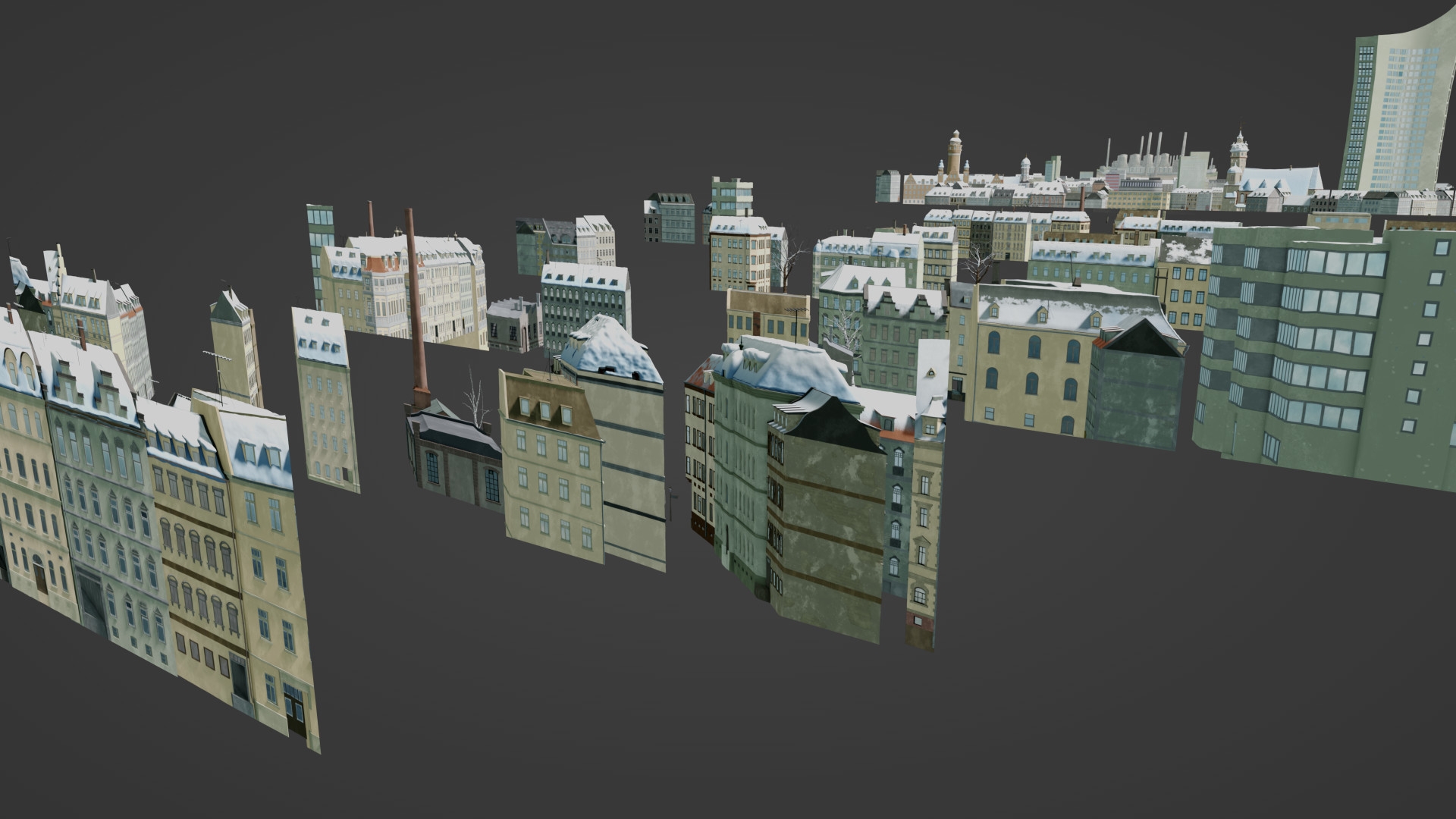 Für den Performance Boost – Teile der Stadt wurden als Bilder gerendert.
