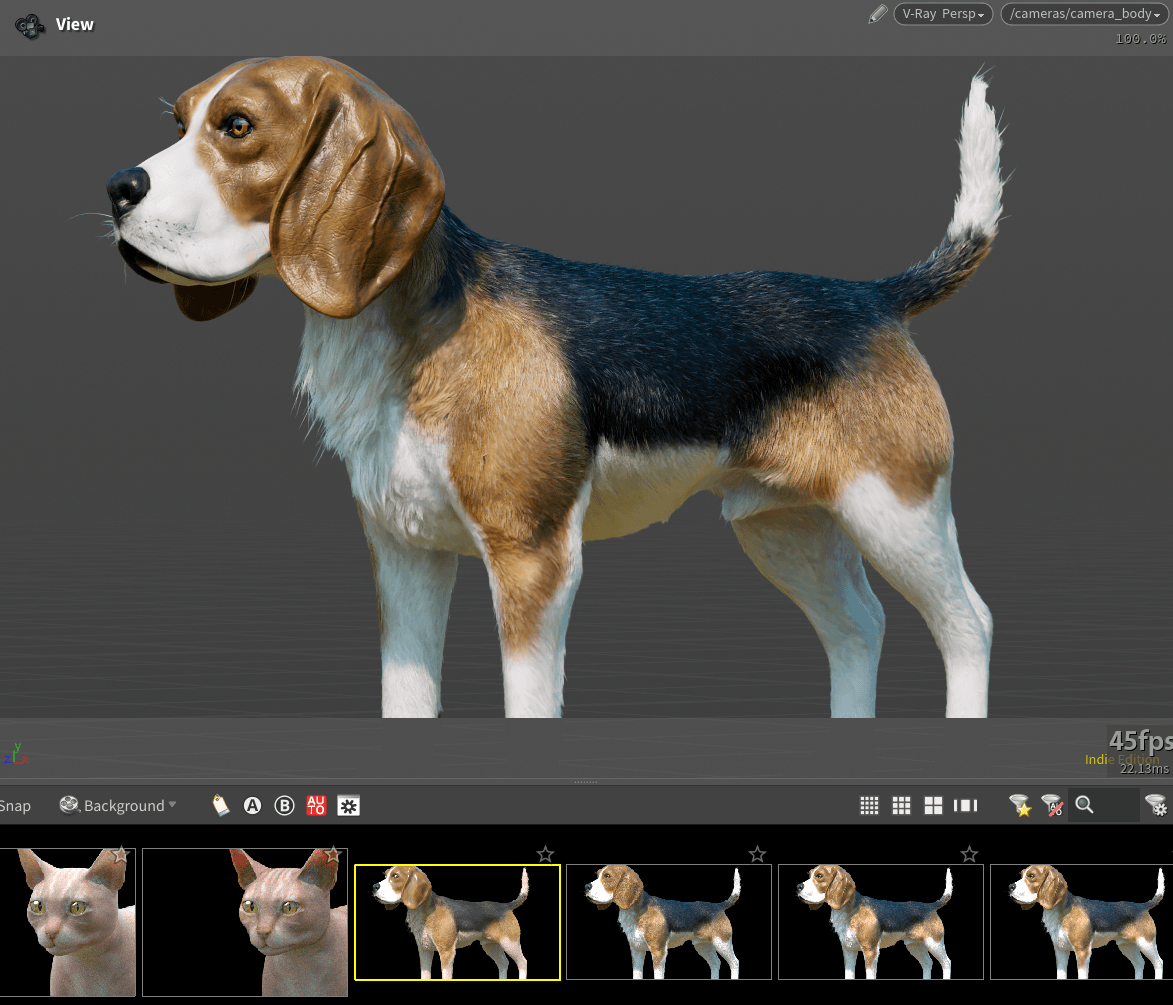 Die RenderGallery speichert nicht nur Screenshots, sondern merkt sich auch das zugehörige NodeSetup. Per Klick lässt sich das jeweilige Setup wiederherstellen.