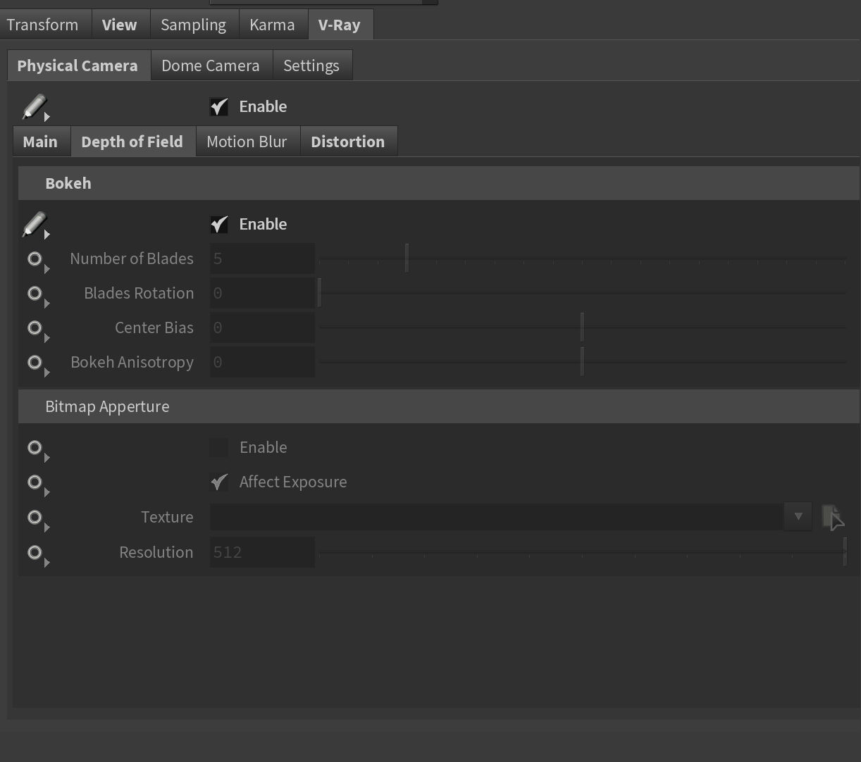 Vrays physikalische Kamera in Solaris