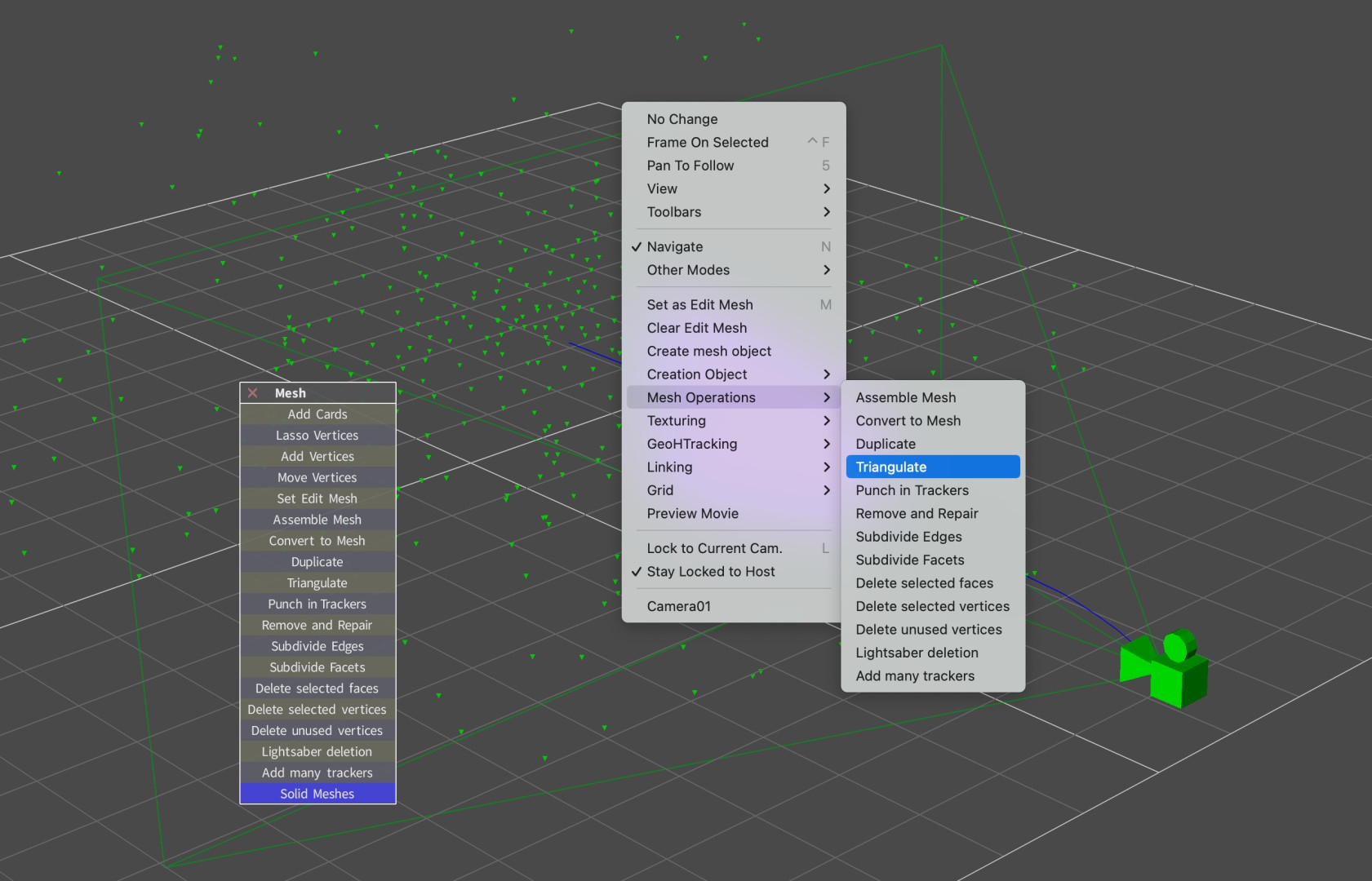 Meshes bearbeitet man in der Perspektivdarstellung.