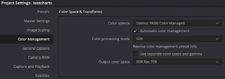 So sieht es aus, wenn man DaVinci Colormangement aktiviert.
