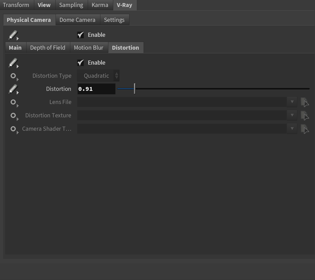 Vrays physikalische Kamera in Solaris