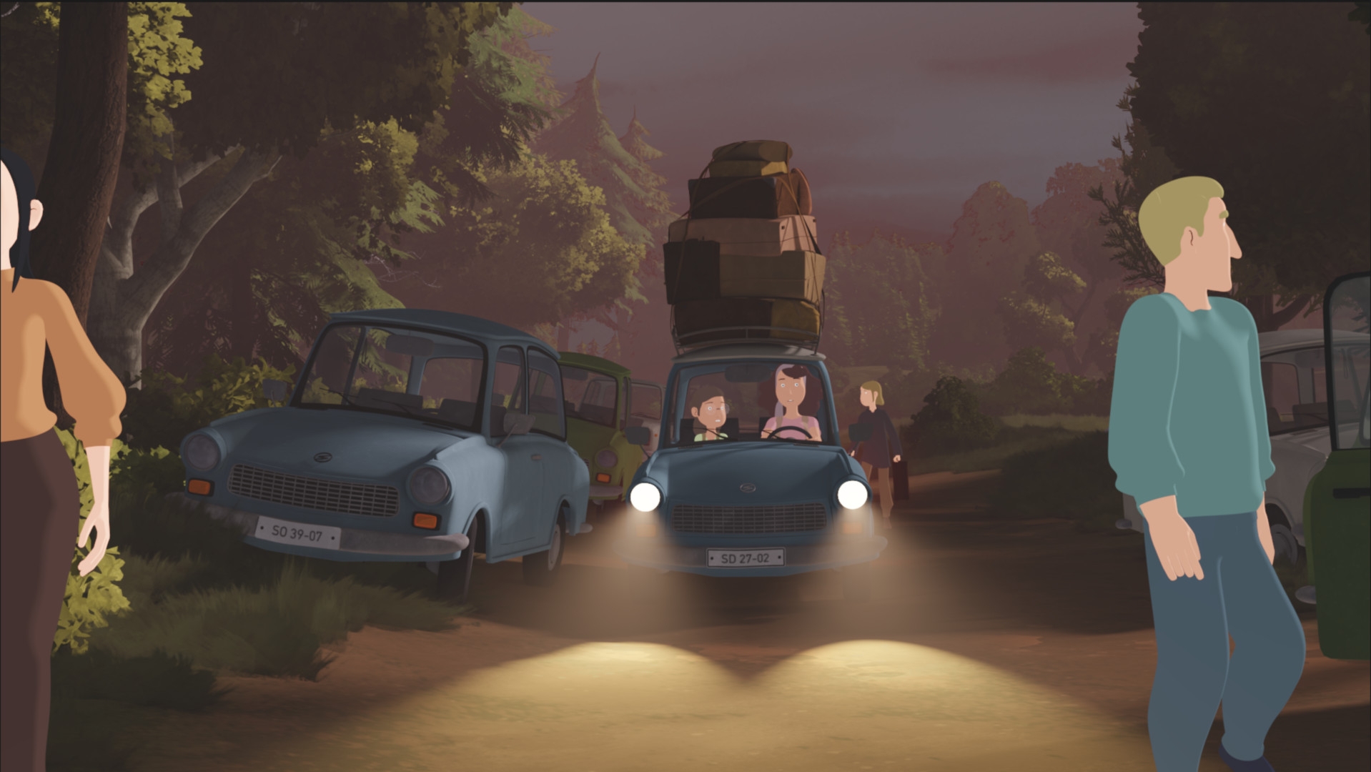 Die ungarisch-österreichische Grenze. Der Shot wurde als Tag beleuchtet